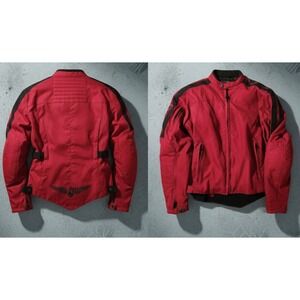 Rocket Canada Red Black Wing Logo Motorcycle Jacket‎ womens Size small